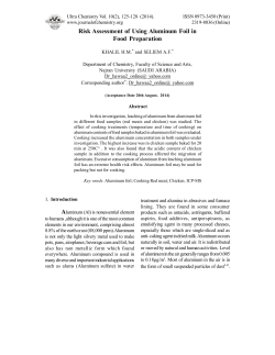 Risk Assessment of Using Aluminum Foil in Food Preparation
