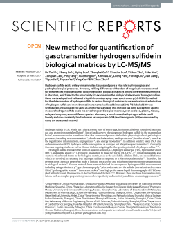 New method for quantification of gasotransmitter hydrogen