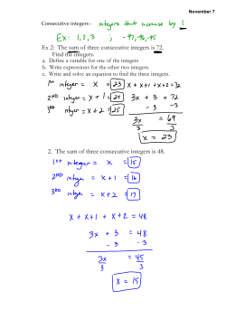 2. The sum of three consecutive integers is 48.