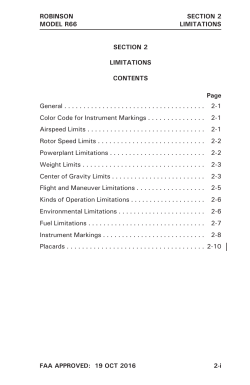 Limitations - Robinson Helicopter Company