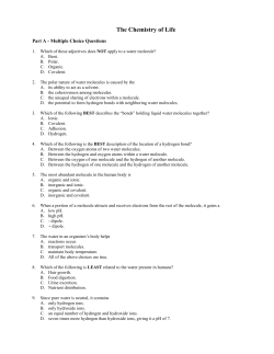 Biochemistry questions - Claremont Secondary School