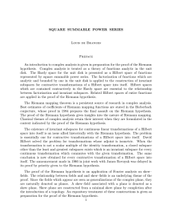 SQUARE SUMMABLE POWER SERIES Louis de