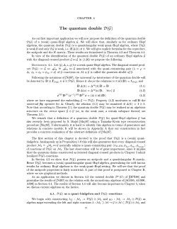 CHAPTER 4 The quantum double 7(A) As our first important