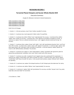 Revisions Record - Institute for Celestial Geodynamics