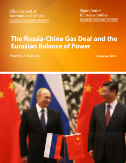 The Russia-China Gas Deal and the Eurasian Balance of Power