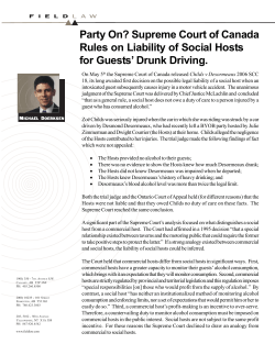 Party On? Supreme Court of Canada Rules on Liability