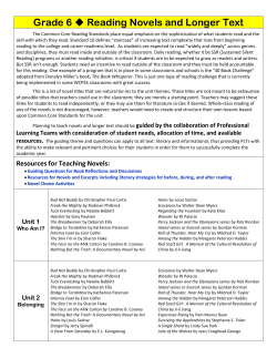 Grade 6 Reading Novels and Longer Text