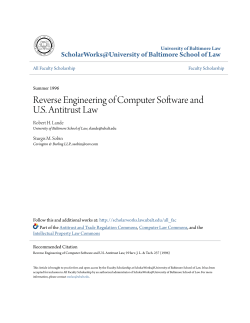 Reverse Engineering of Computer Software and U.S. Antitrust Law