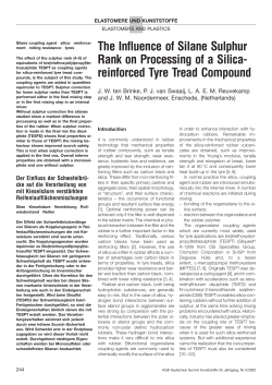 The Influence of Silane Sulphur Rank on Processing of a Silica