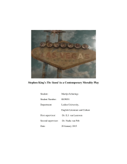 Stephen King`s The Stand As a Contemporary Morality Play