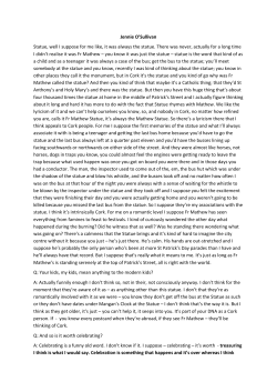 Jennie O`Sullivan Statue, well I suppose for me like, it was always