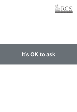 It`s OK to ask - Royal College of Surgeons