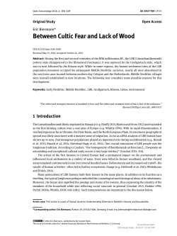 Between Cultic Fear and Lack of Wood