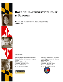 Role of the School Health Services Staff in Schools