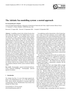 The Adriatic Sea modelling system: a nested approach