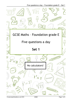 Foundation grade E Five questions a day