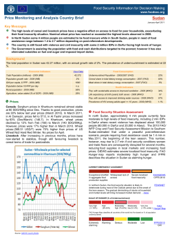 Price Monitoring and Analysis Country Brief