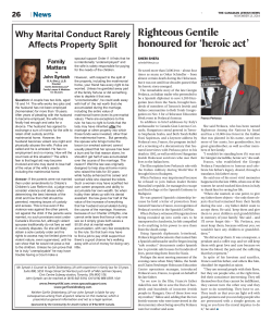 Righteous Gentile honoured for `heroic act`