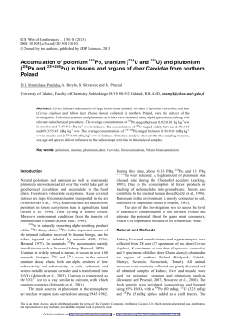 Accumulation of polonium 210Po, uranium \(234U and 238U\) and