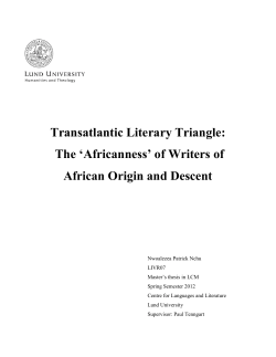 Transatlantic Literary Triangle: The `Africanness` of Writers of African