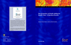 The Economics of Priority Setting for Health Care