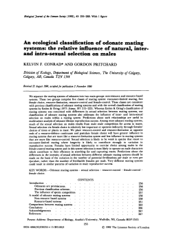 An ecological classification of odonate mating