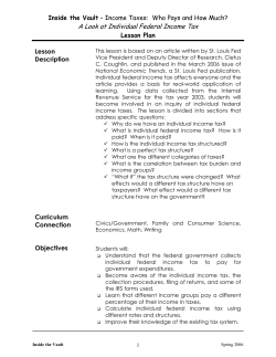 Income Taxes: Who Pays and How Much? Lesson Plan