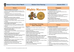 Mighty Mayans Topic Plan