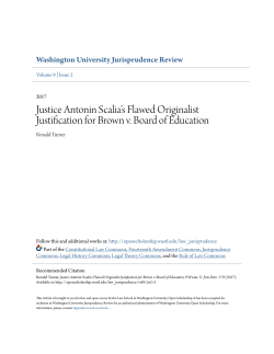Justice Antonin Scalia`s Flawed Originalist Justification for Brown v