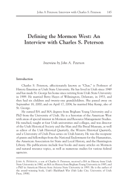 An Interview with Charles S. Peterson