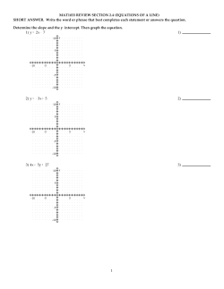 MAT1033 REVIEW SECTION 2.4 (EQUATIONS OF A LINE) SHORT