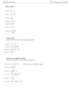 Power Rule Chain Rule Product and Quotient Rule