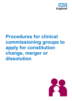Procedures for clinical commissioning groups to