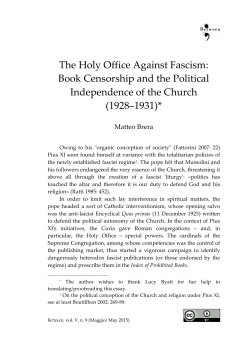 The Holy Office Against Fascism