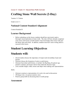 Lesson 11 - Stone Wall Initiative