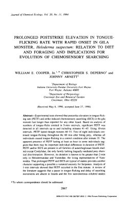 Prolonged poststrike elevation in tongue-flicking