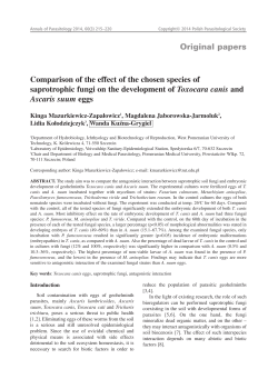 Original papers Comparison of the effect of the chosen species of