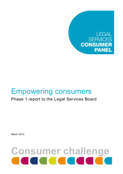 Phase1 report to the LSB - Legal Services Consumer Panel