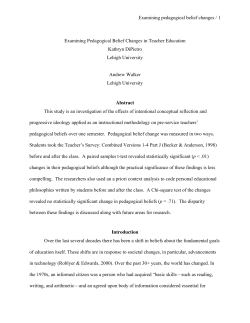 Examining Pedagogical Belief Changes in Teacher Education