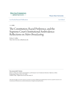 The Constitution, Racial Preference, and the Supreme Court`s