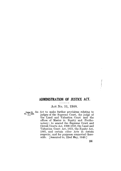 ADMINISTRATION OF JUSTICE ACT. Act No. 11, 1940.