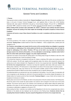 Service terms and conditions - Venezia Terminal Passeggeri