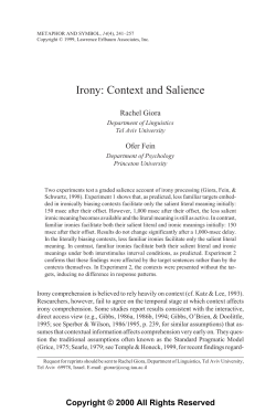 Irony: Context and Salience