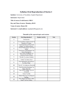 Syllabus-Oral Reproduction of Stories I