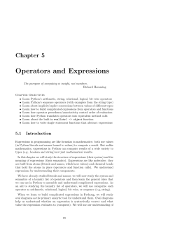 Operators and Expressions
