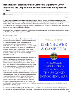 Book Review: Eisenhower and Cambodia: Diplomacy, Covert Action