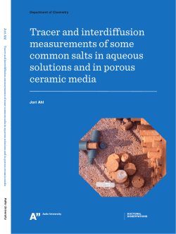 Tracer and interdiffusion measurements of some common salts in