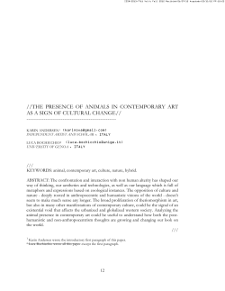 //THE PRESENCE OF ANIMALS IN CONTEMPORARY ART