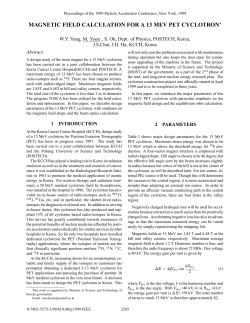 Magnetic Field Calculation for a 13 MeV PET Cyclotron