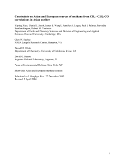 Constraints on Asian and European sources of methane from CH4